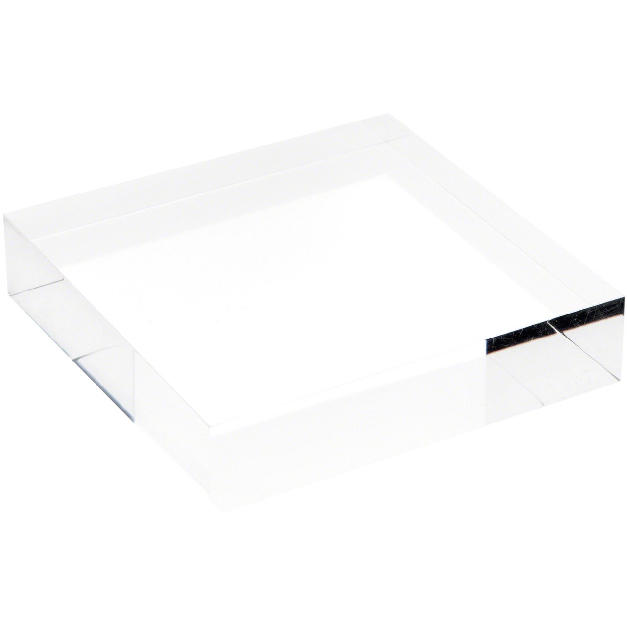 Plymor Clear Polished Acrylic Square Display Block, 1" H x 4" W x 4" D
